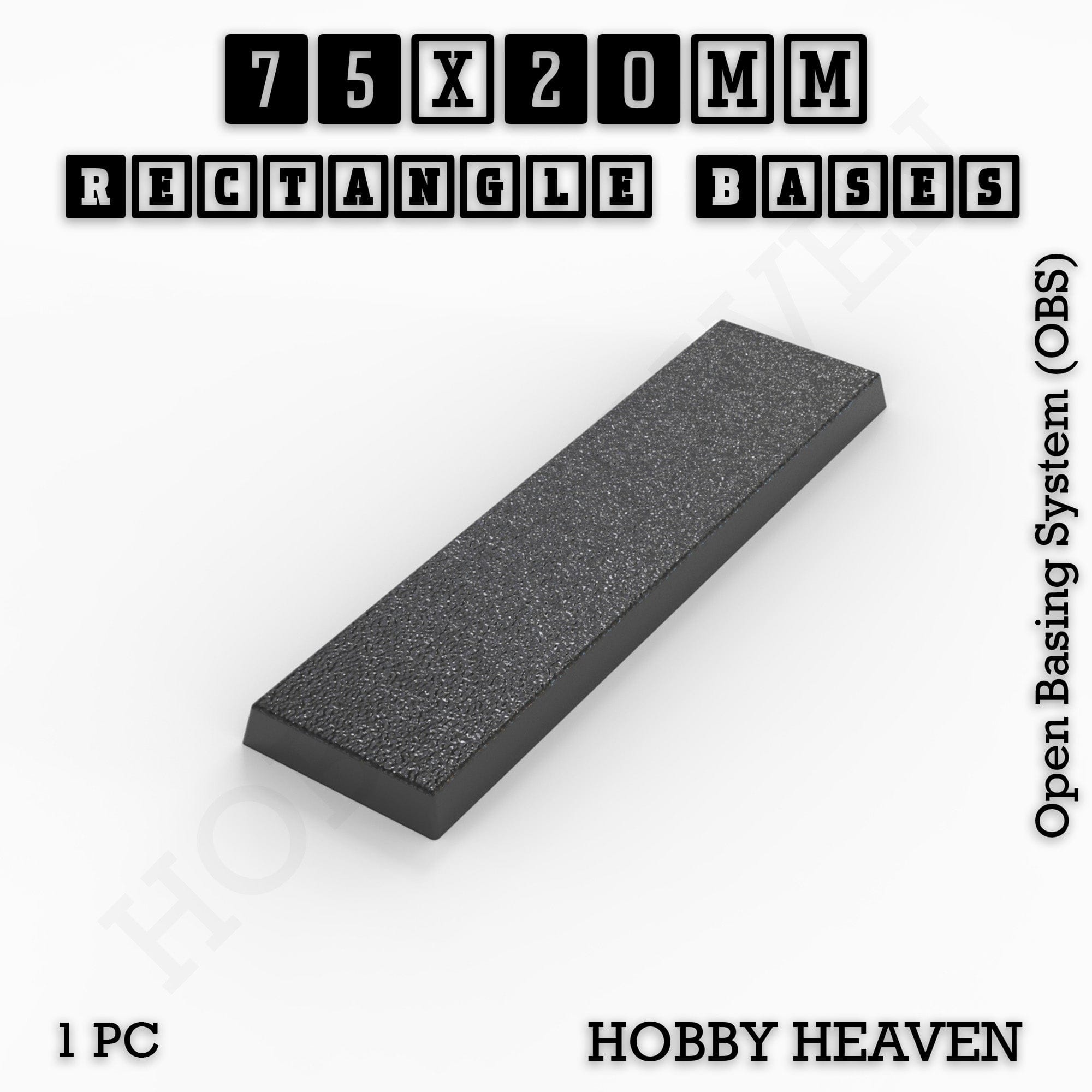 Base Rectangle Bases Range Sizes - 20x15mm to 75x25mm Small Sizes 3d Print Full Range Tabletop Games