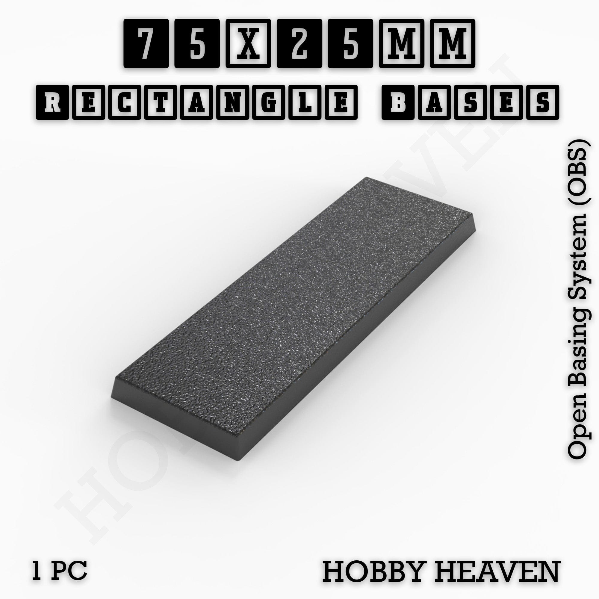 Base Rectangle Bases Range Sizes - 20x15mm to 75x25mm Small Sizes 3d Print Full Range Tabletop Games