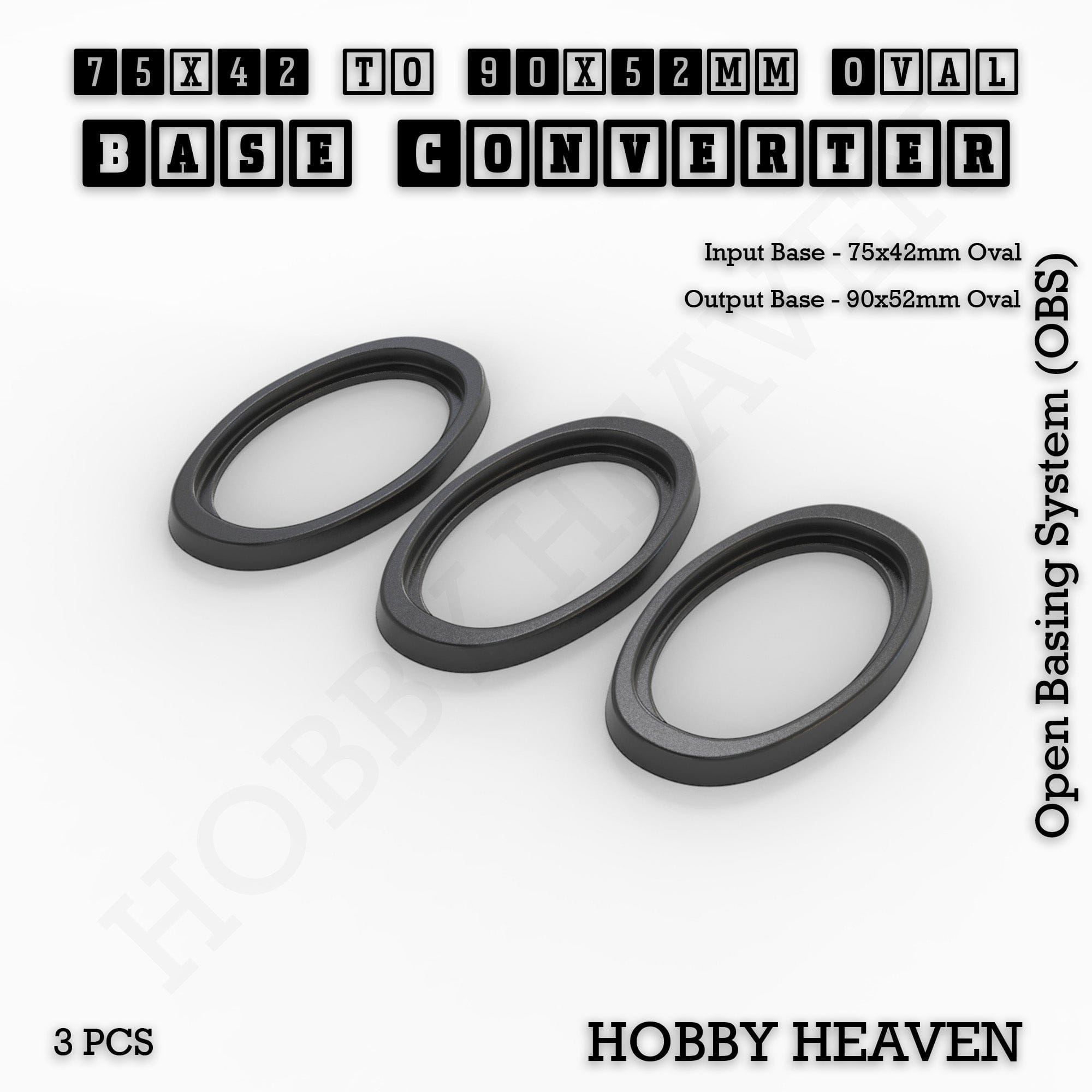Base Oval To Oval Bases Size Converters 3d Print Full Range
