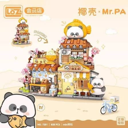 LOZ MR. PA Xiaoba Taiyaki Panda House Shop 7201 6932691972011