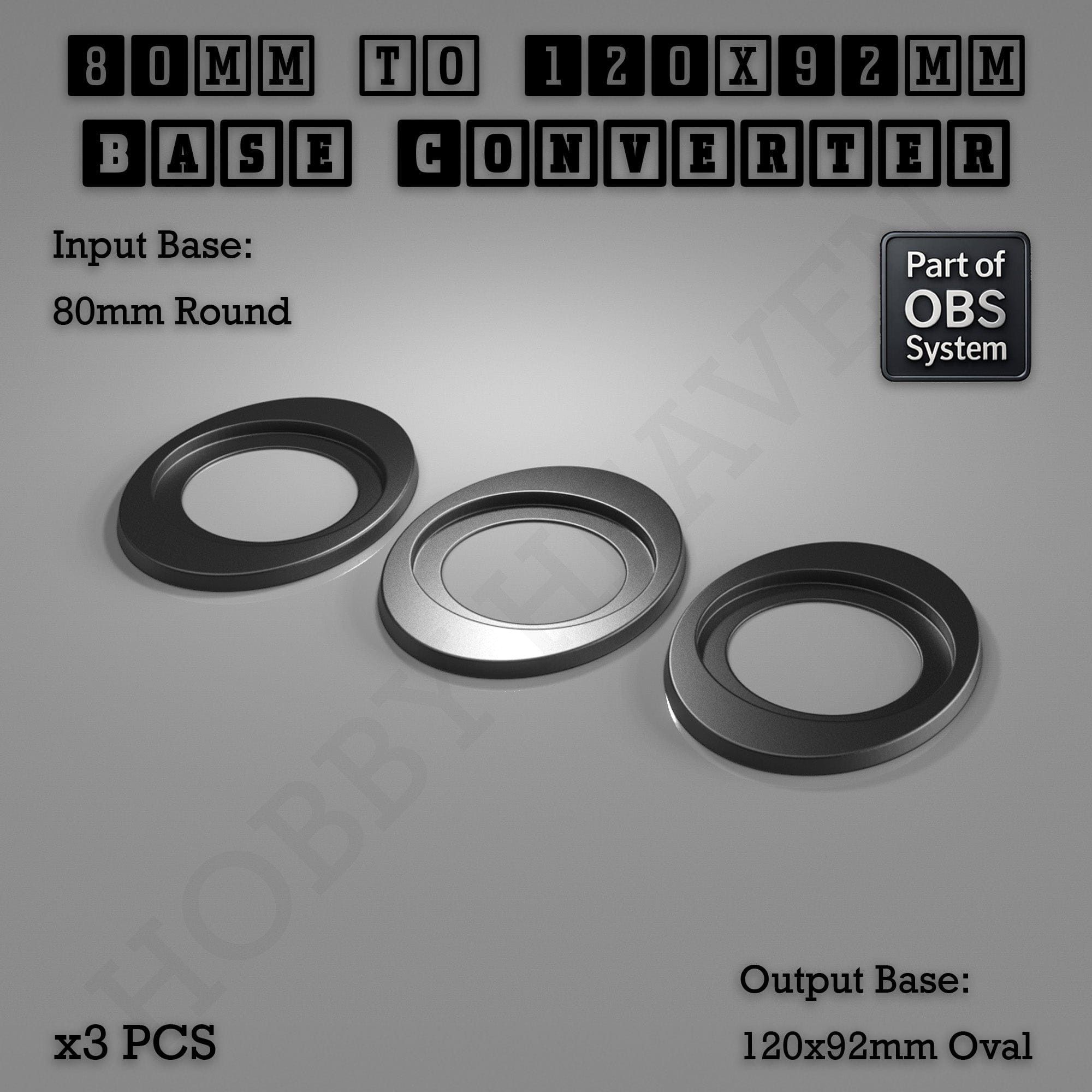 Base Round To Oval Bases Size Converters 3d Print Full Range