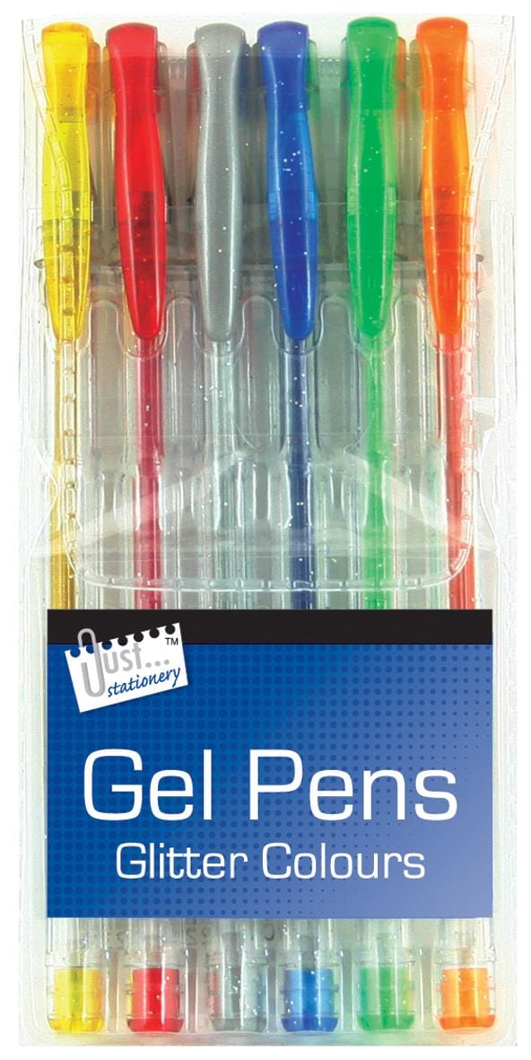 Arts & Crafts > Stationary > Pens & Pencils > Pens > Gel Pens Children's Fun Pack of 6 Vibrant Colour Glitter Gel Pens 5013922012230