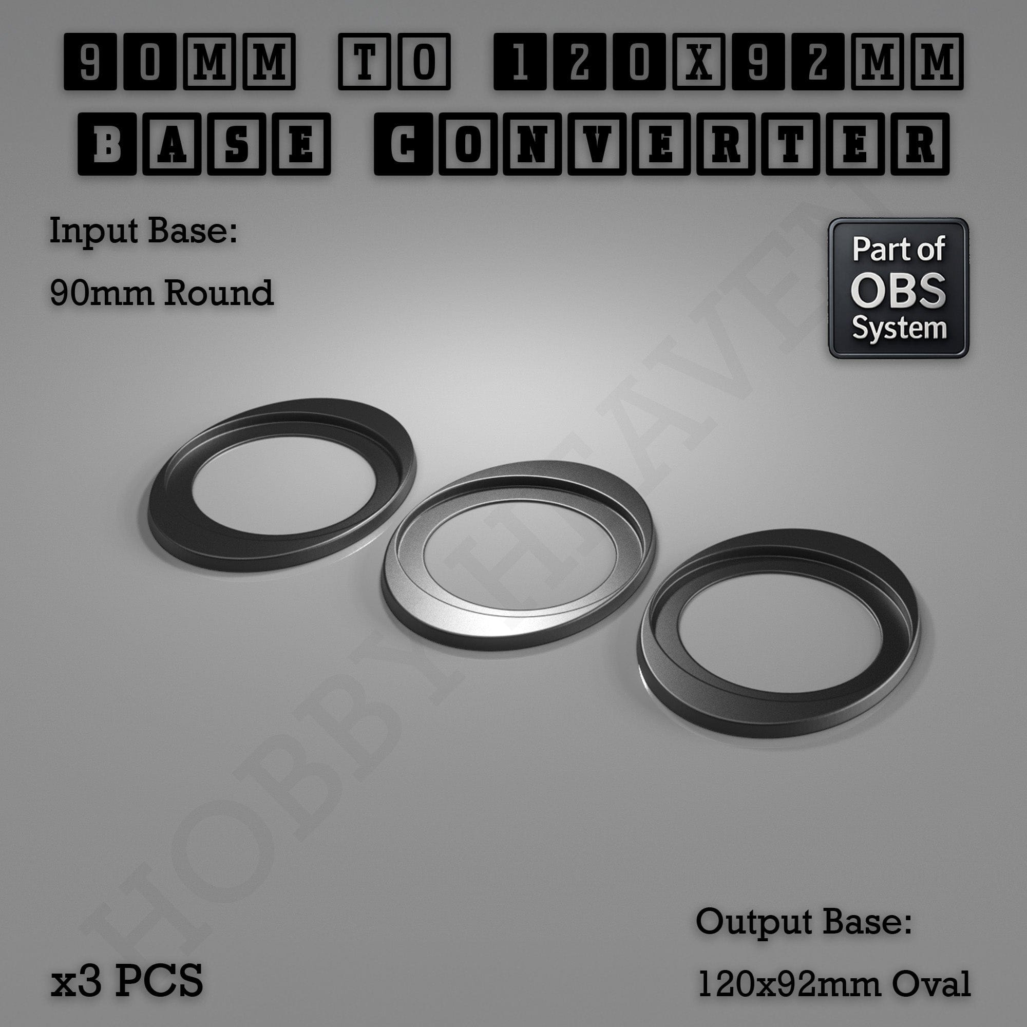 Base Round To Oval Bases Size Converters 3d Print Full Range