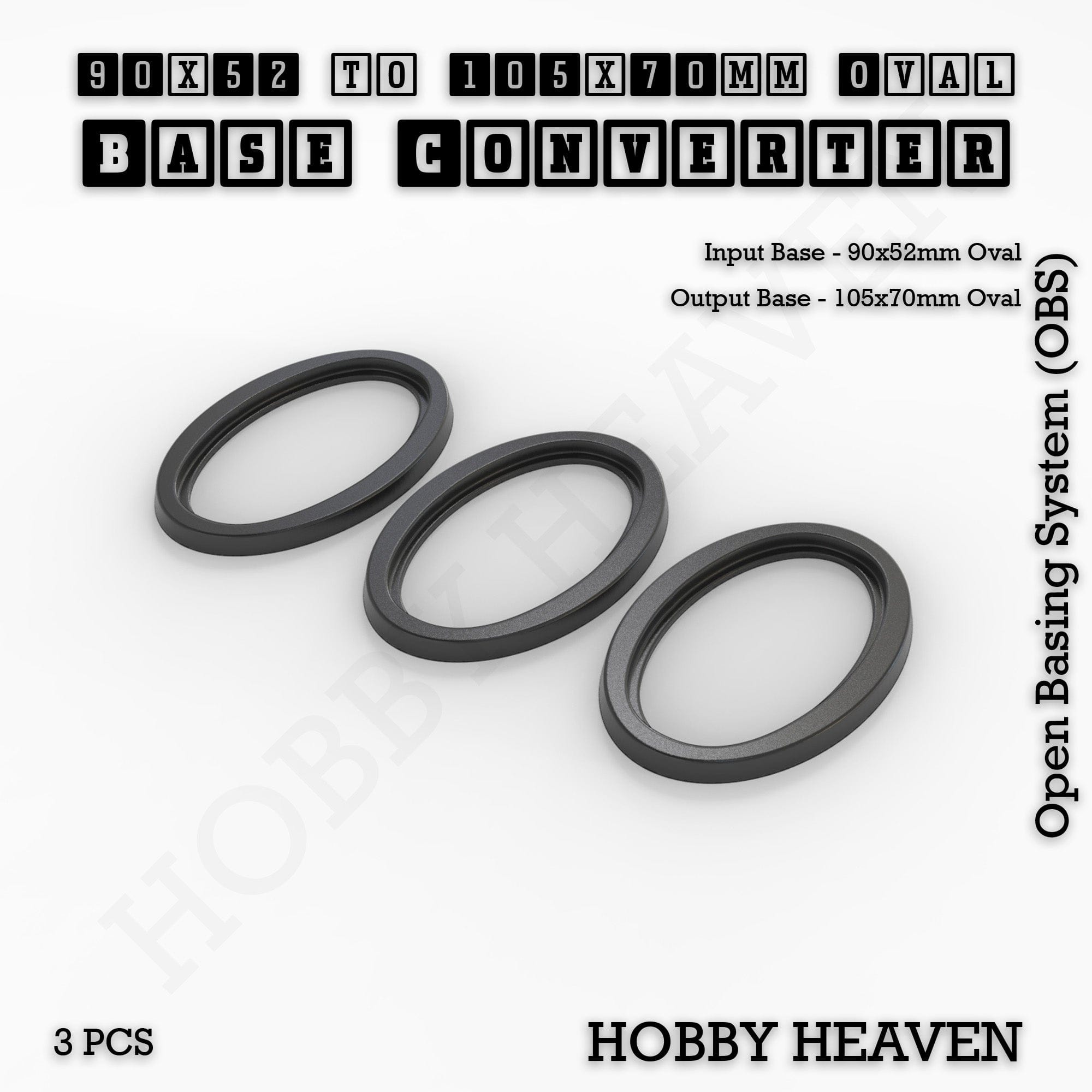 Base Oval To Oval Bases Size Converters 3d Print Full Range