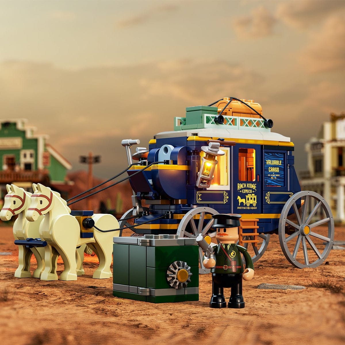 LUMIBRICKS - FUNWHOLE Western Treasure Stagecoach L9099 X002C6QRMX