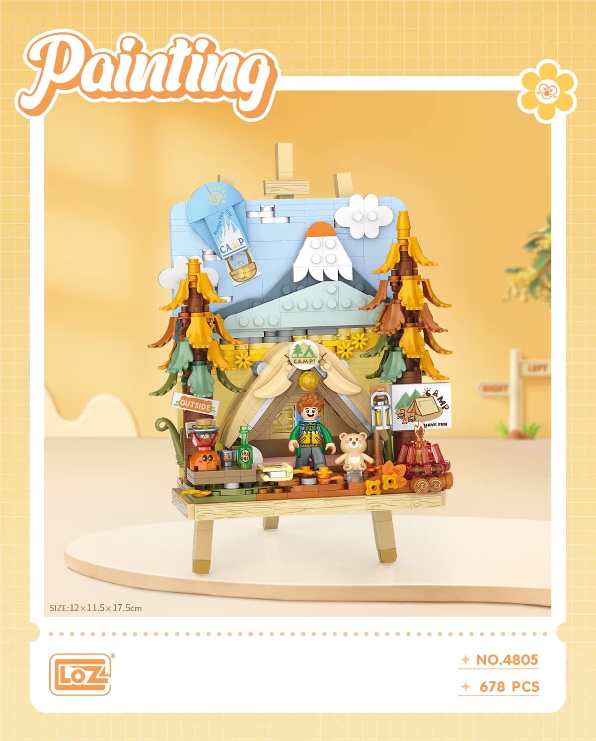 LOZ Autumn Camping Painting Easel 4805 6932691948054