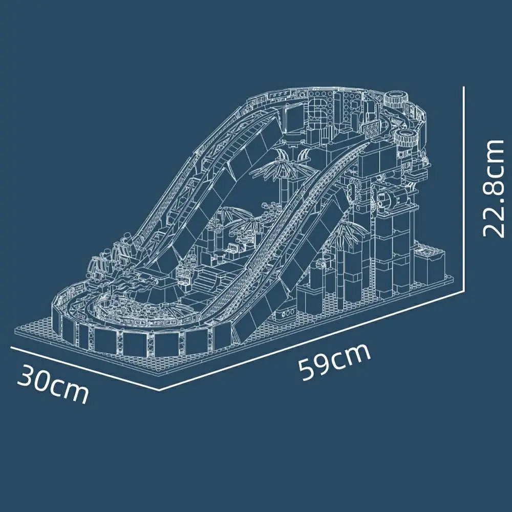 Mould King Amusements Log Ride Water Slide 11021 6972316260727