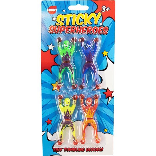 Toys & Games > Toys > Pocket Money Toys Children's Pack of 4 Ultra Sticky Superheroes in Assorted Colours 5056283822575