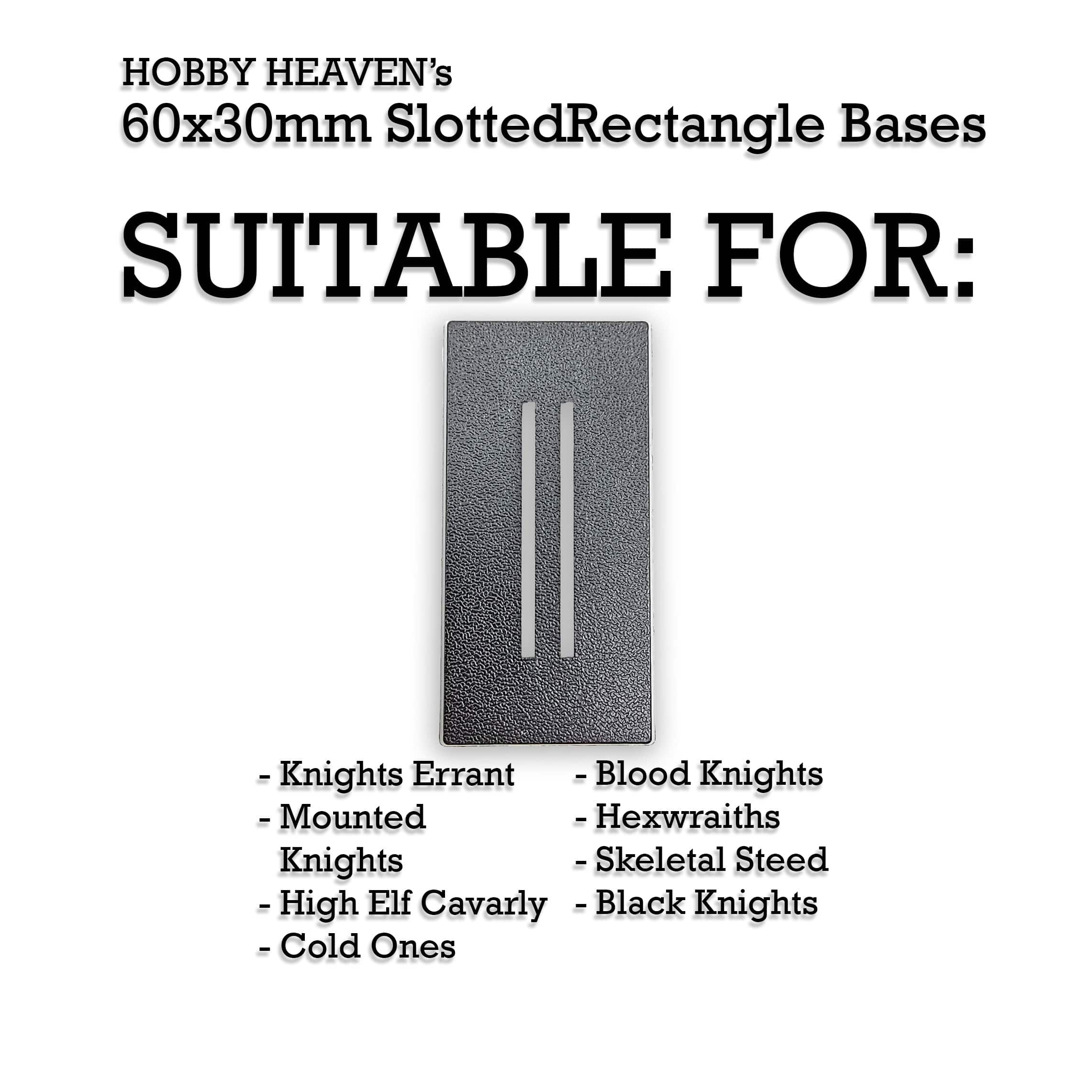 Base 60x30mm Rectangle Slotted Plastic Bases