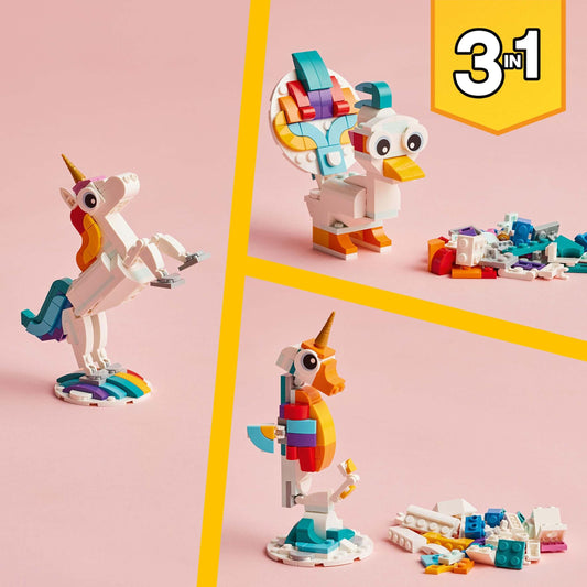 Toys & Games > Toys > Construction Toys > Interlocking Blocks > LEGO > LEGO Creator Lego Creator 3 in 1 31140 Magical Unicorn Playset for Ages 7 and Up 673419374866