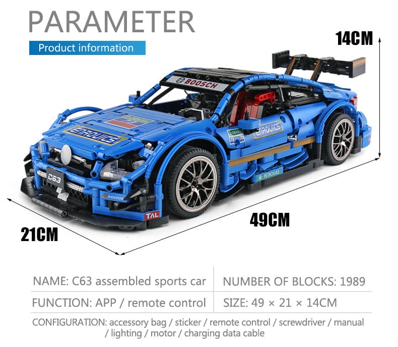 Mould King C63 Blue Supercar 13073 6972316260734