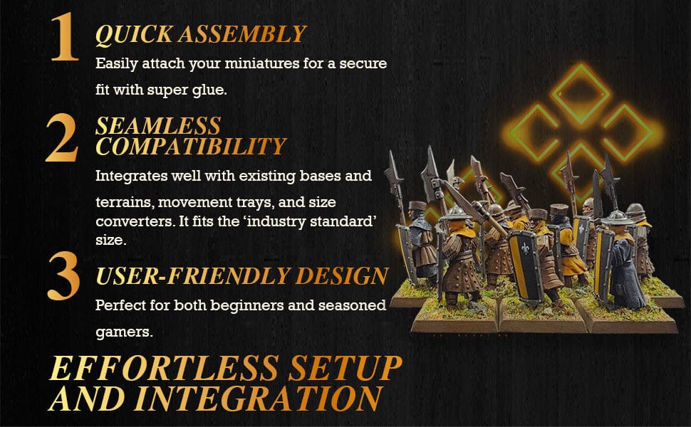 Base 25mm Square Plain Plastic Bases