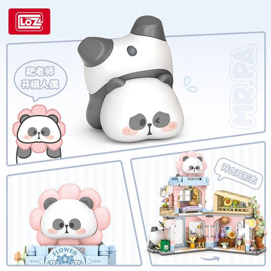 LOZ MR. PA Xiaoba Flower Shop Panda House 7202 6932691972028