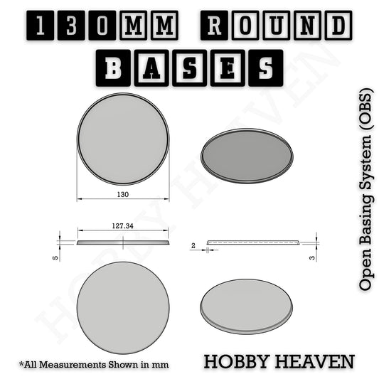 Base 130mm Round Plain Plastic Bases