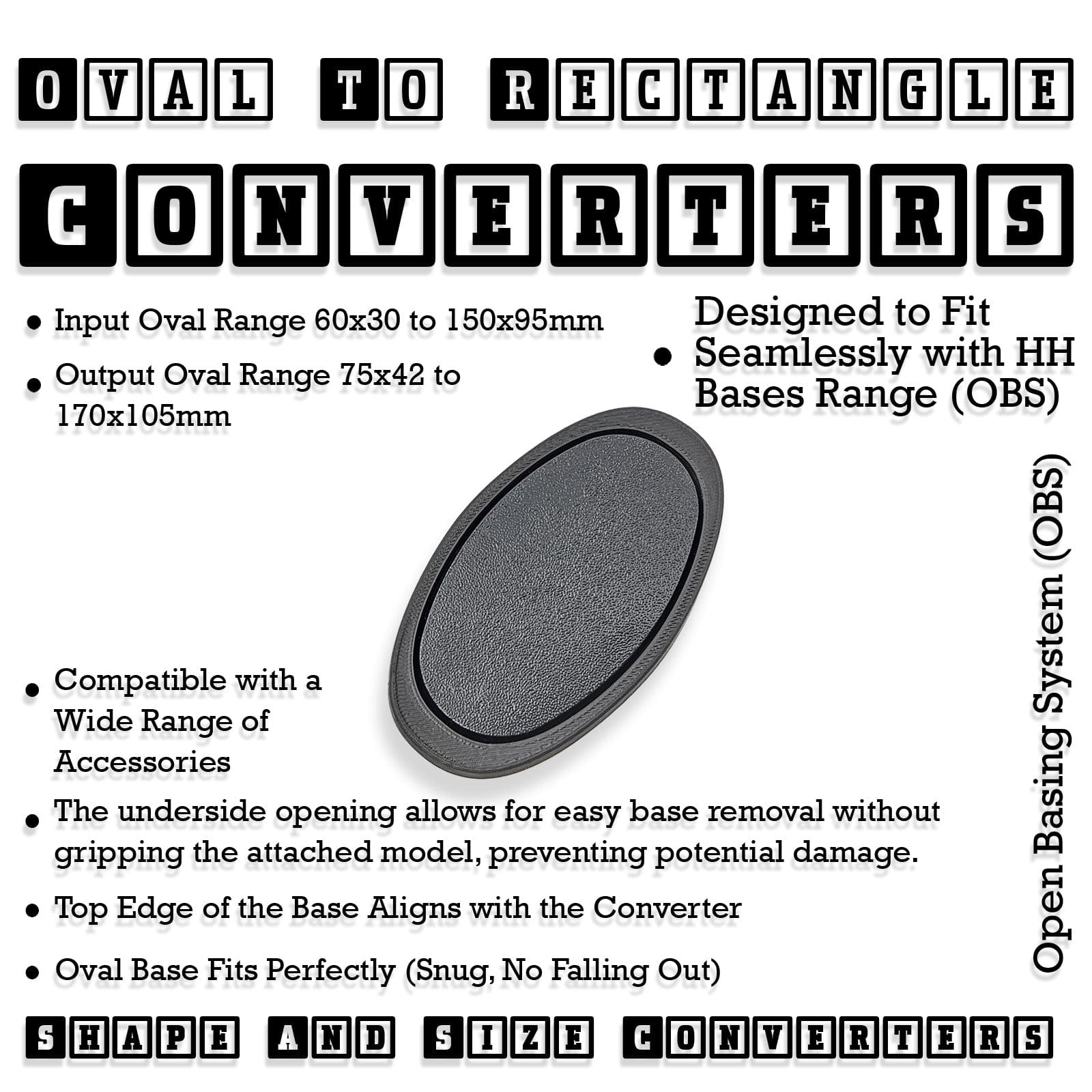 Base Oval To Oval Bases Size Converters 3d Print Full Range