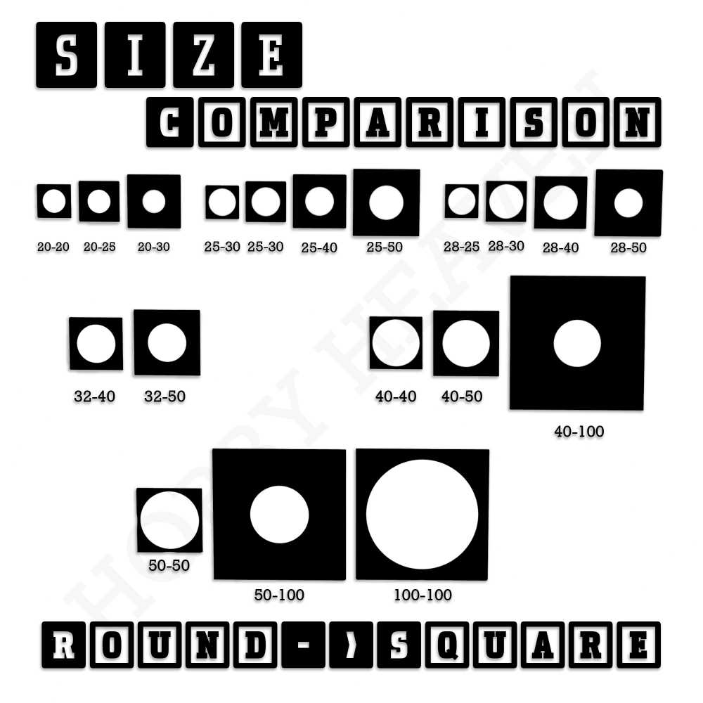 Base Round to Square Bases Shape and Size Converters 3d Print Full Range
