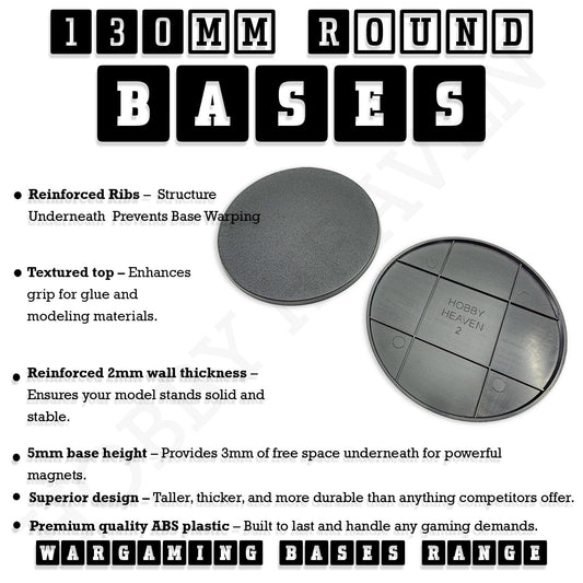 Base 130mm Round Plain Plastic Bases