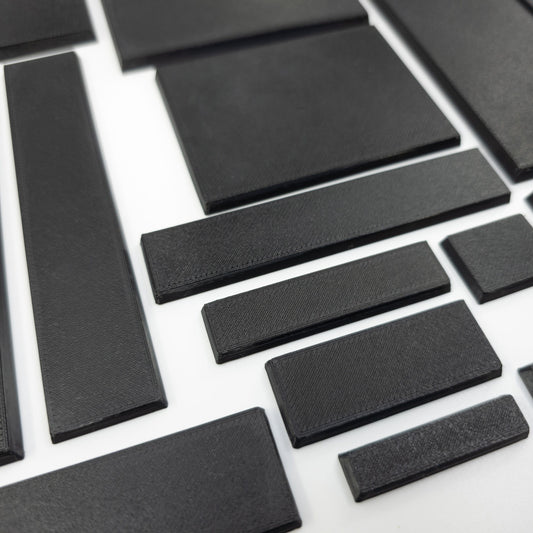 Base Rectangle Bases Range Sizes - 20x15mm to 75x25mm Small Sizes 3d Print Full Range Tabletop Games