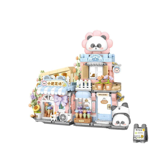 LOZ MR. PA Xiaoba Flower Shop Panda House 7202 6932691972028