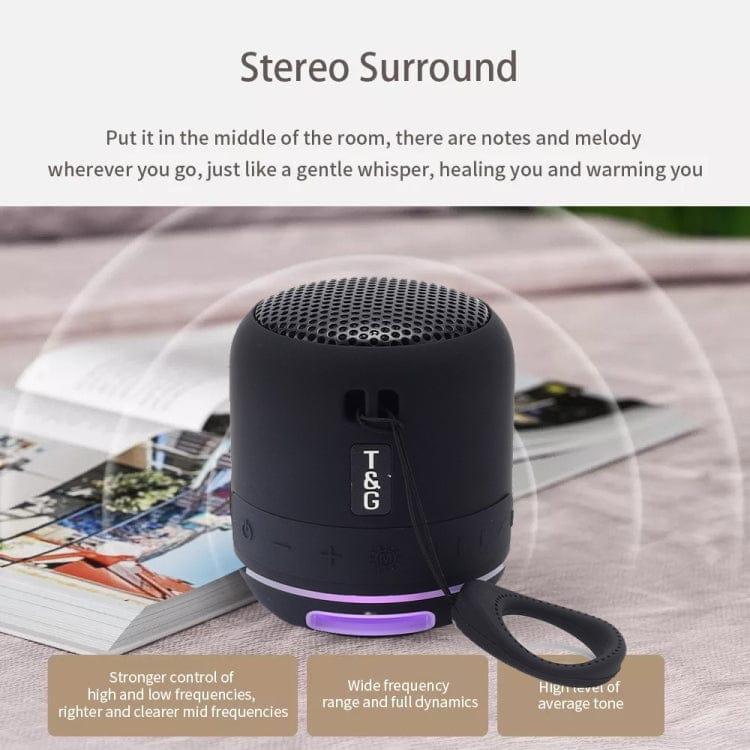 T&G TG294 TWS LED Mini Portable Wireless Stereo Sound Outdoor Speaker(Dark Green)