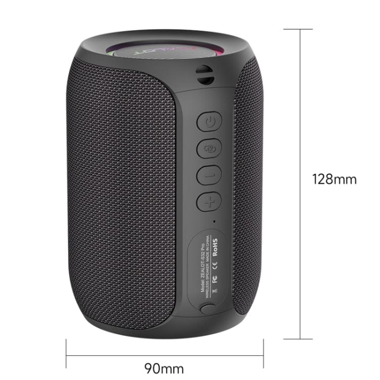 Zealot S32 Pro 15W High Power Bluetooth Speaker with Colorful Light(Black)