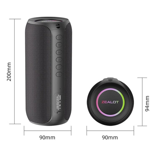 Zealot S32 Max 20W High Power Bluetooth Speaker with RGB Light(Black)