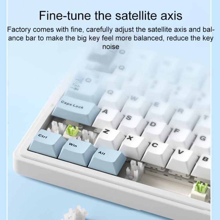 AULA F75 80 Keys Wired/2.4G/Bluetooth Three Model Customized RGB Mechanical Keyboard(Snow Spruce Green)