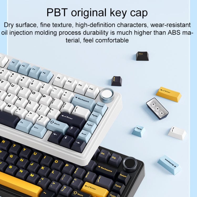 AULA F75 80 Keys Wired/2.4G/Bluetooth Three Model Customized RGB Mechanical Keyboard(Snow Spruce Green)