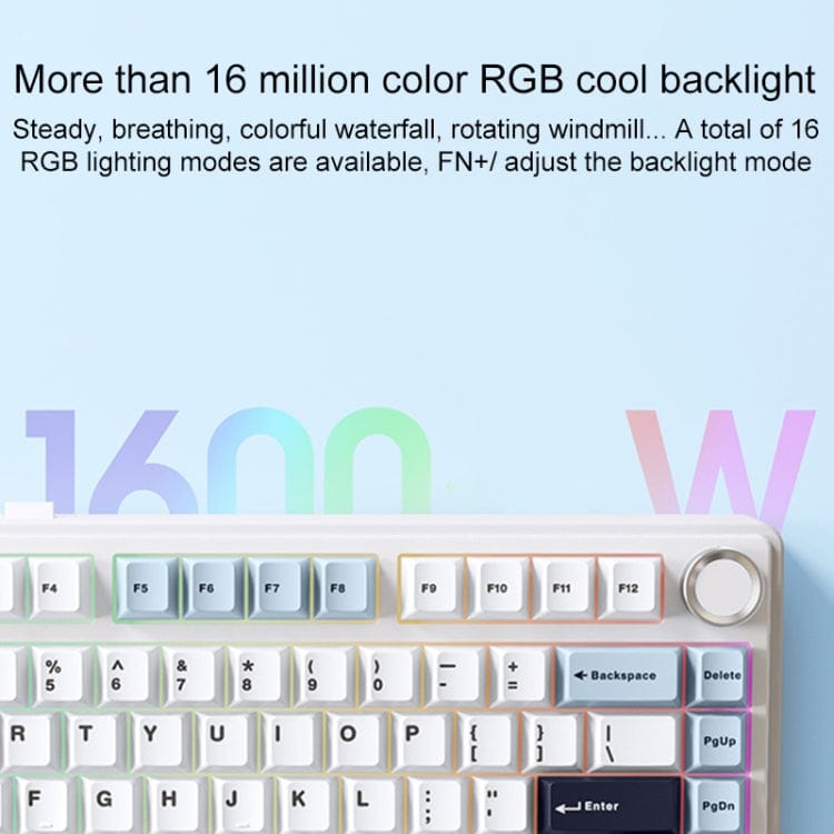 AULA F75 80 Keys Wired/2.4G/Bluetooth Three Model Customized RGB Mechanical Keyboard(Snow Spruce Green)