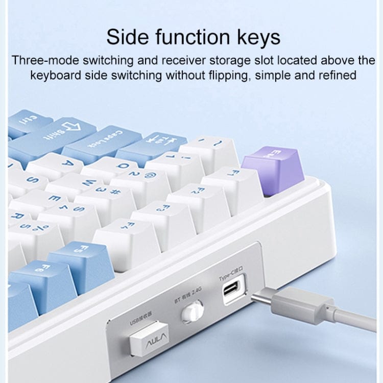 AULA F99 Pro 99 Keys Wired/2.4G/Bluetooth Three Model Customized RGB Mechanical Keyboard(Gradient Grey Side Carving)