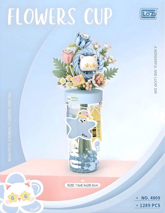 LOZ Starlight Blue Flower Bouquet Cup 4809 6932691948092