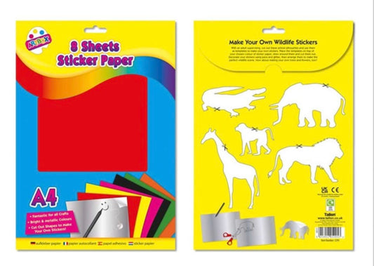 Metallic sticker paper 8 sheets 5013922052953