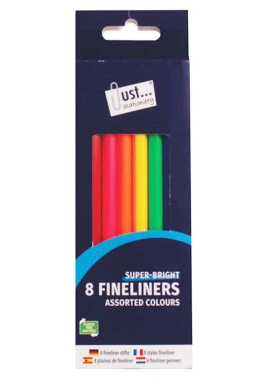 Coloured fineliner pens 8 pack 5013922010540