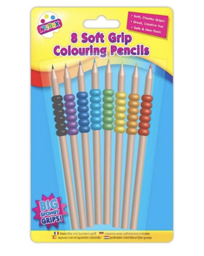 Soft grip colouring pencils 8 pack 5013922010489