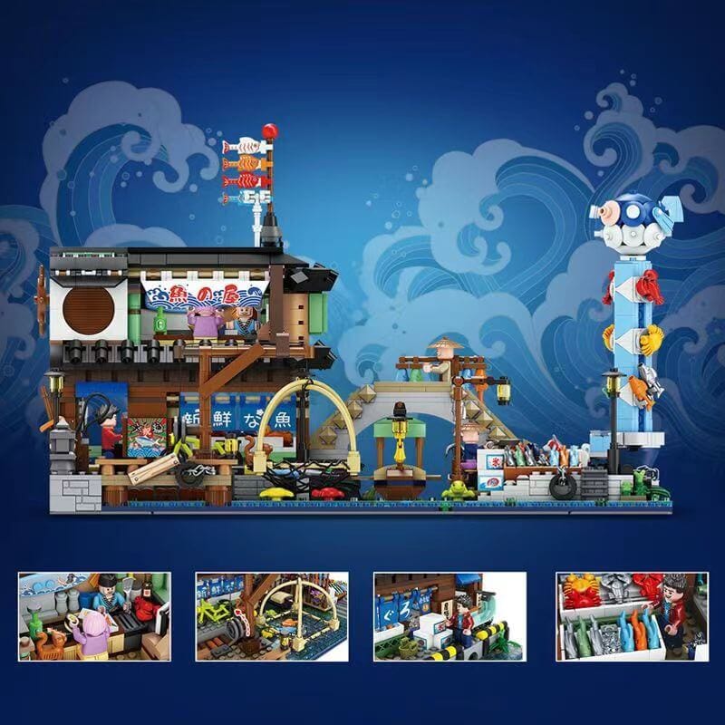 LOZ Creative Ideas Japanese Fish Stall /Fising Docks 1049 6932691910495