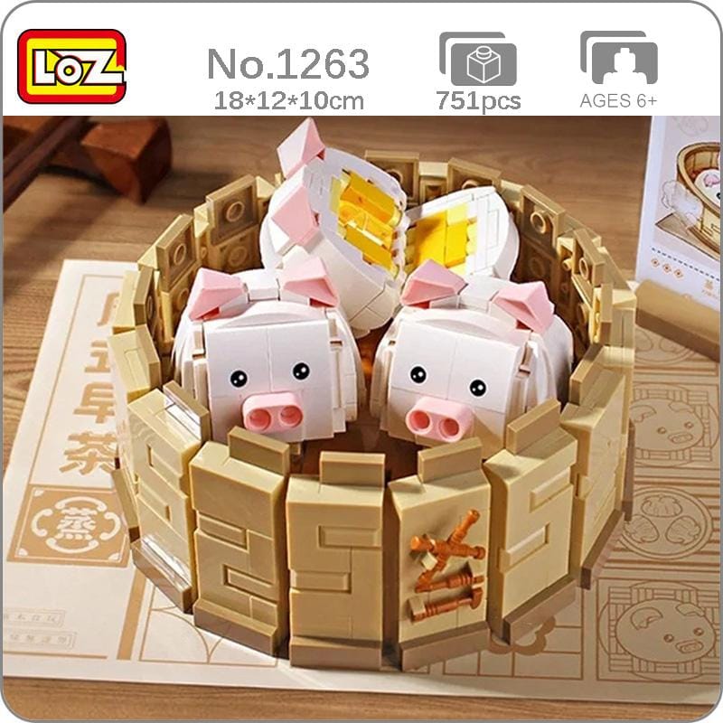 LOZ Steamed Stuffed Pork With Milk York (piggy custard bun) 1263 6932691912635