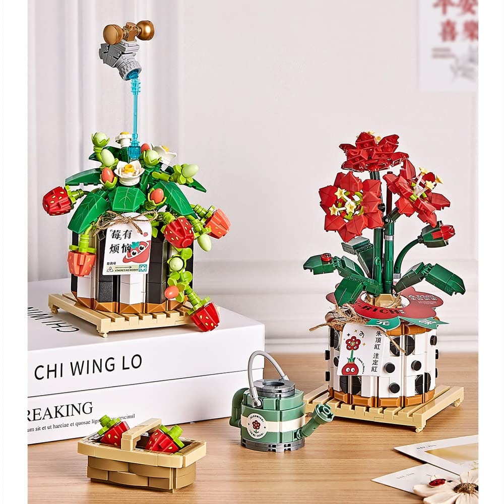 LOZ Amaryllis Potted Red Flowers 1285 6932691912857