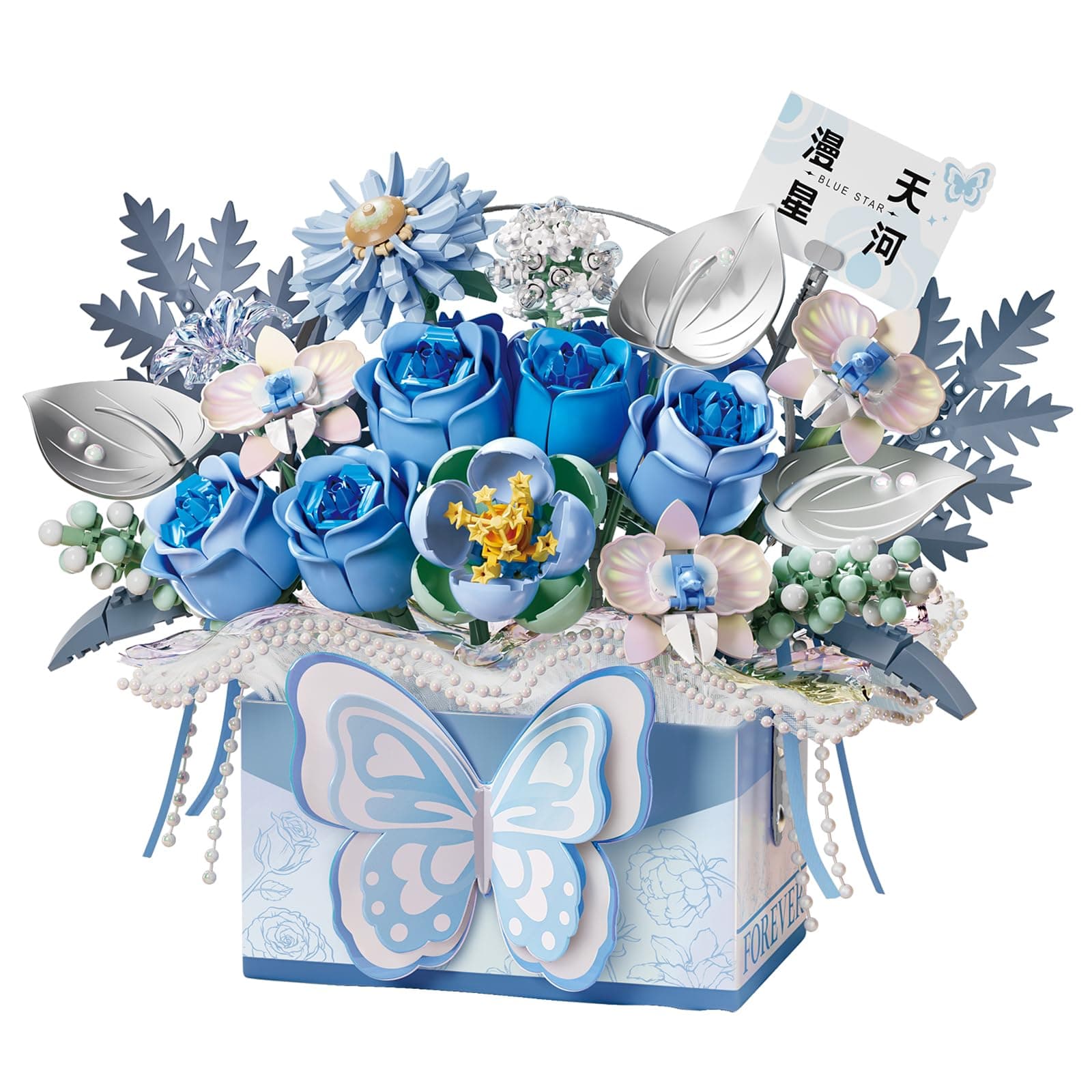 LOZ Eternal Flowers Blue Butterfly Bouquet 1968 6932691919689