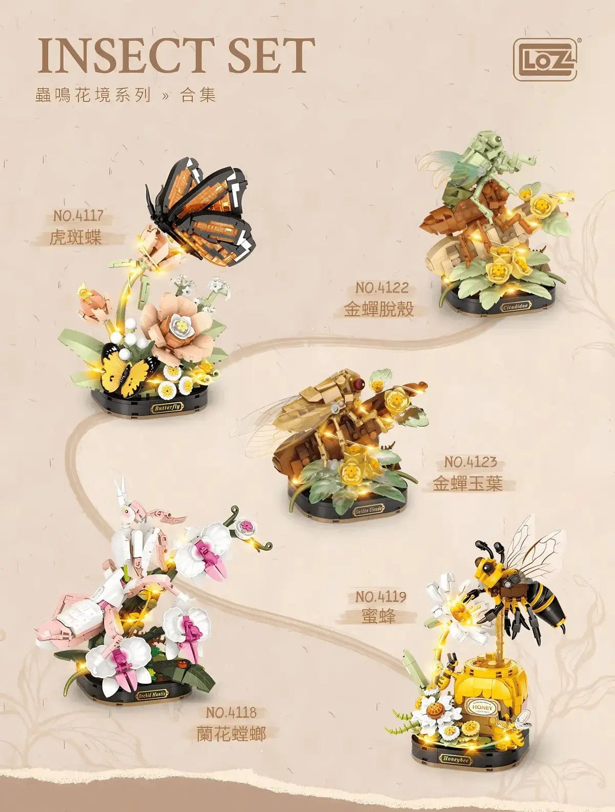 LOZ Golden Cicada 4123 6932691941239
