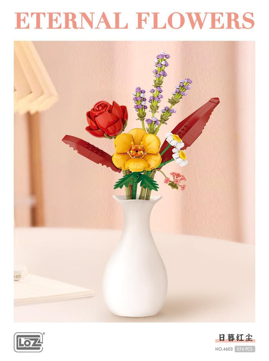 LOZ Eternal Flowers Red Sunset Bouquet 4603 6932691946036