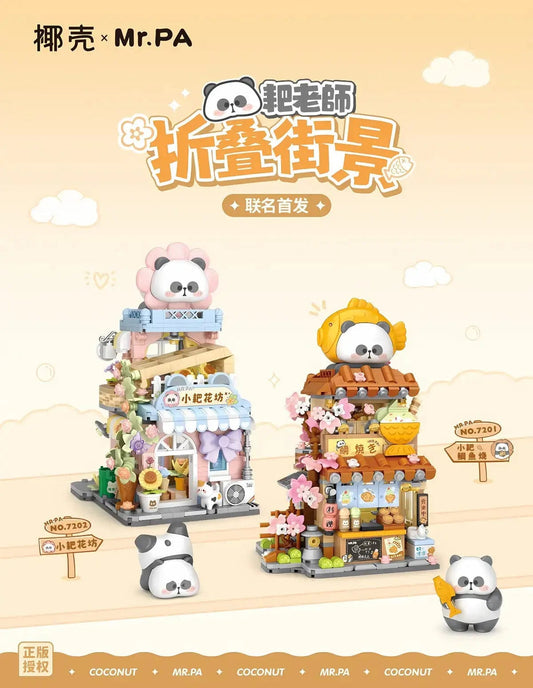 LOZ MR. PA Xiaoba Flower Shop Panda House 7202 6932691972028