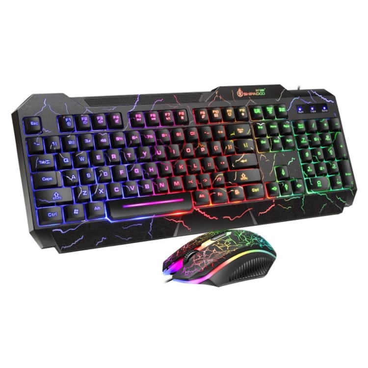 Computer & Networking SHIPADOO D620 104-key Wired RGB Color Cracked Backlight Gaming Keyboard Mouse Kit for Laptop, PC