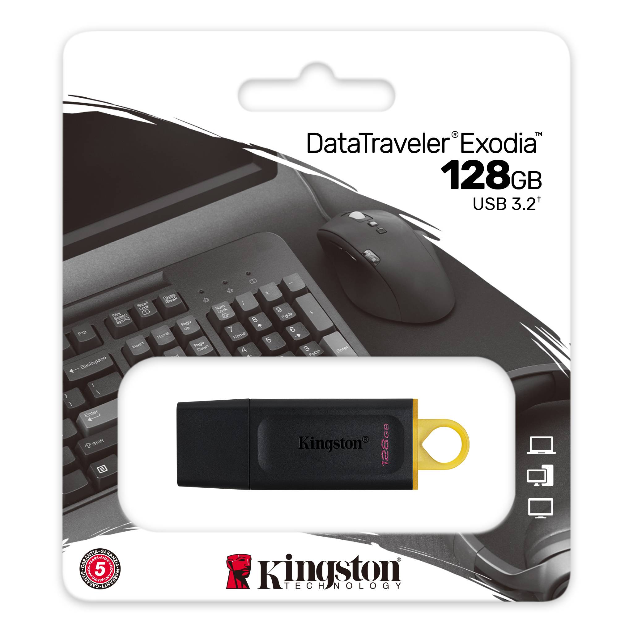 128GB Kingston DataTraveler Exodia USB 3.2 Gen 1 Memory Pen - 32GB to 256GB 740617309928