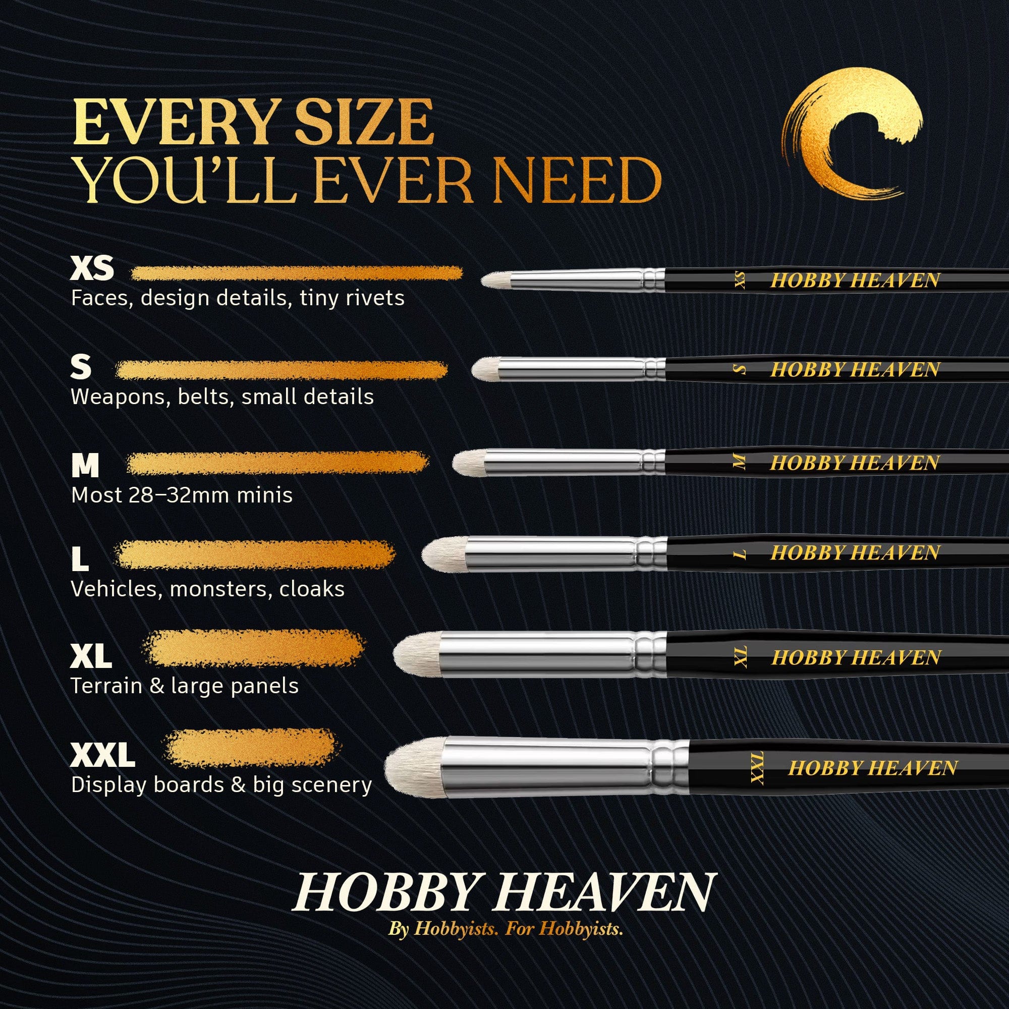 Brush Hobby Heaven Dry Brush — Goat Hair Domed