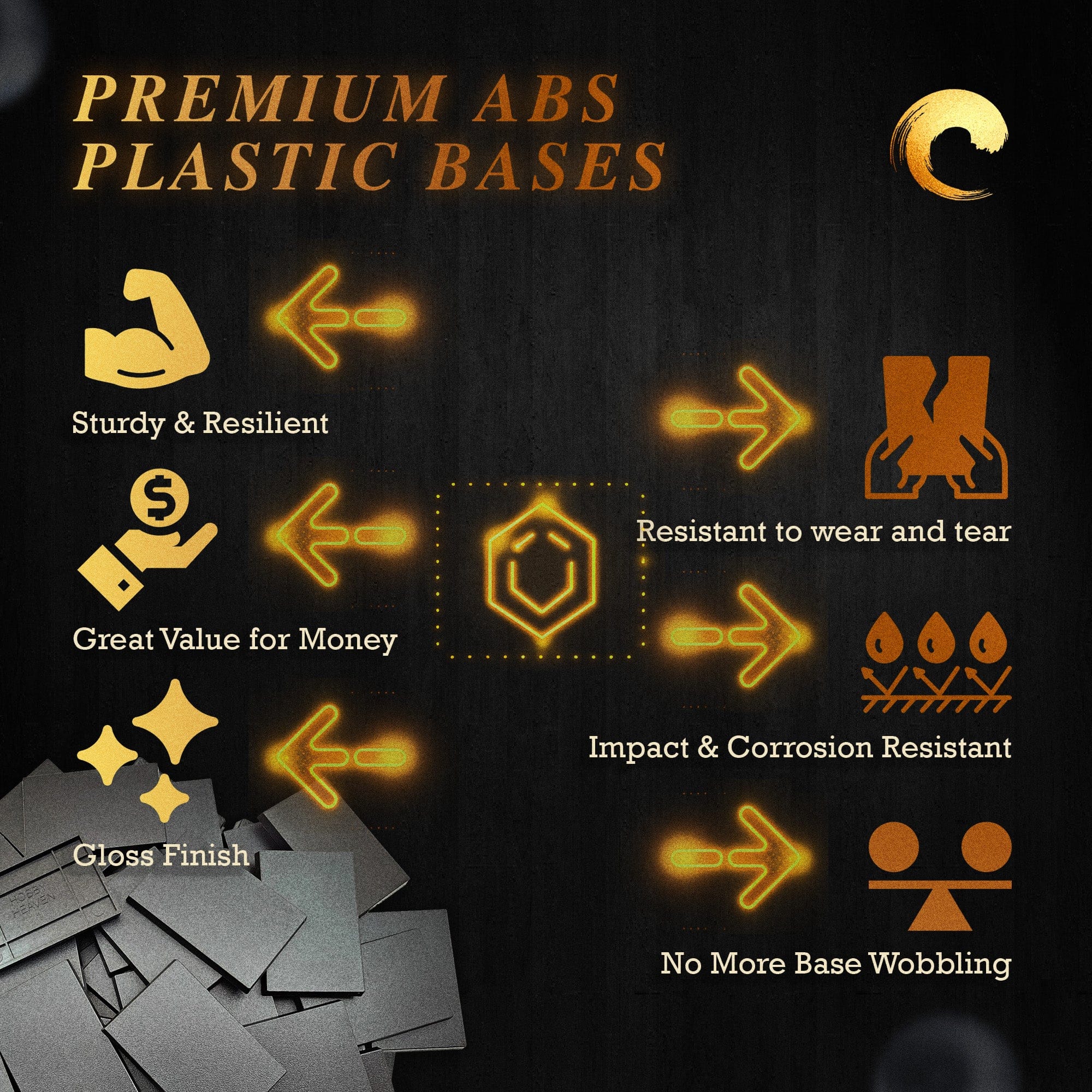 Base 50x75mm | 75x50mm Rectangular Plain Plastic Bases | Versatile Miniature Stands