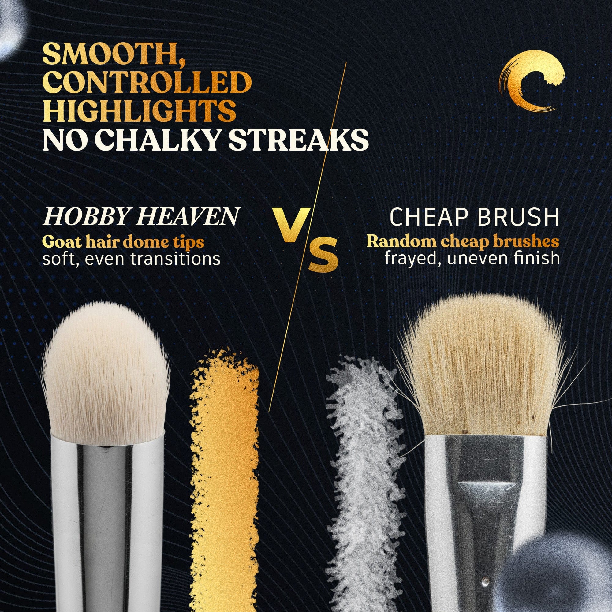 Brush Hobby Heaven Dry Brush — Goat Hair Domed
