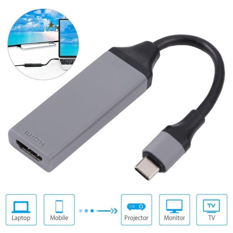 Mobile Accessories PC1022H USB-C / Type-C 3.1 to HDMI 4Kx2K HDTV Cable, Cable Length: 20cm, PC1022H, PC1022