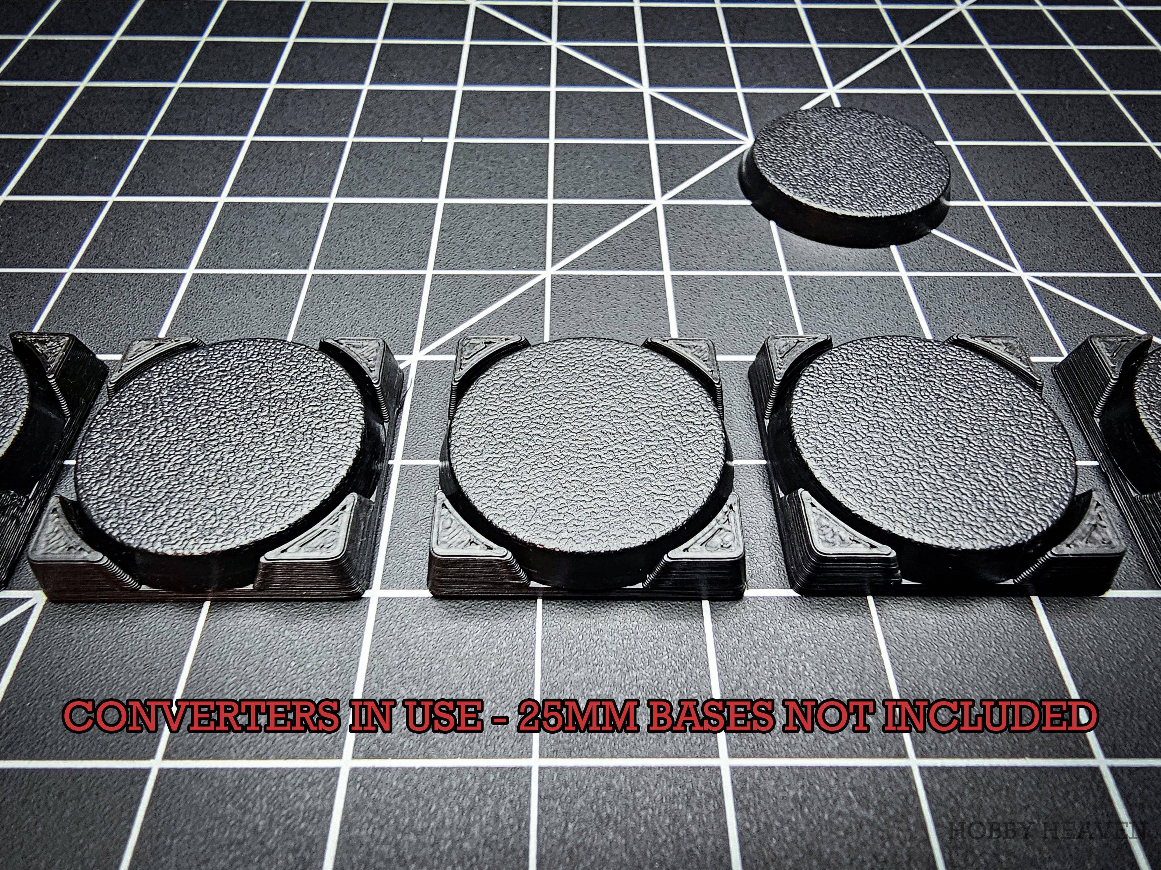 Base 25mm Round to 25mm Square Bases Converters 3d Print