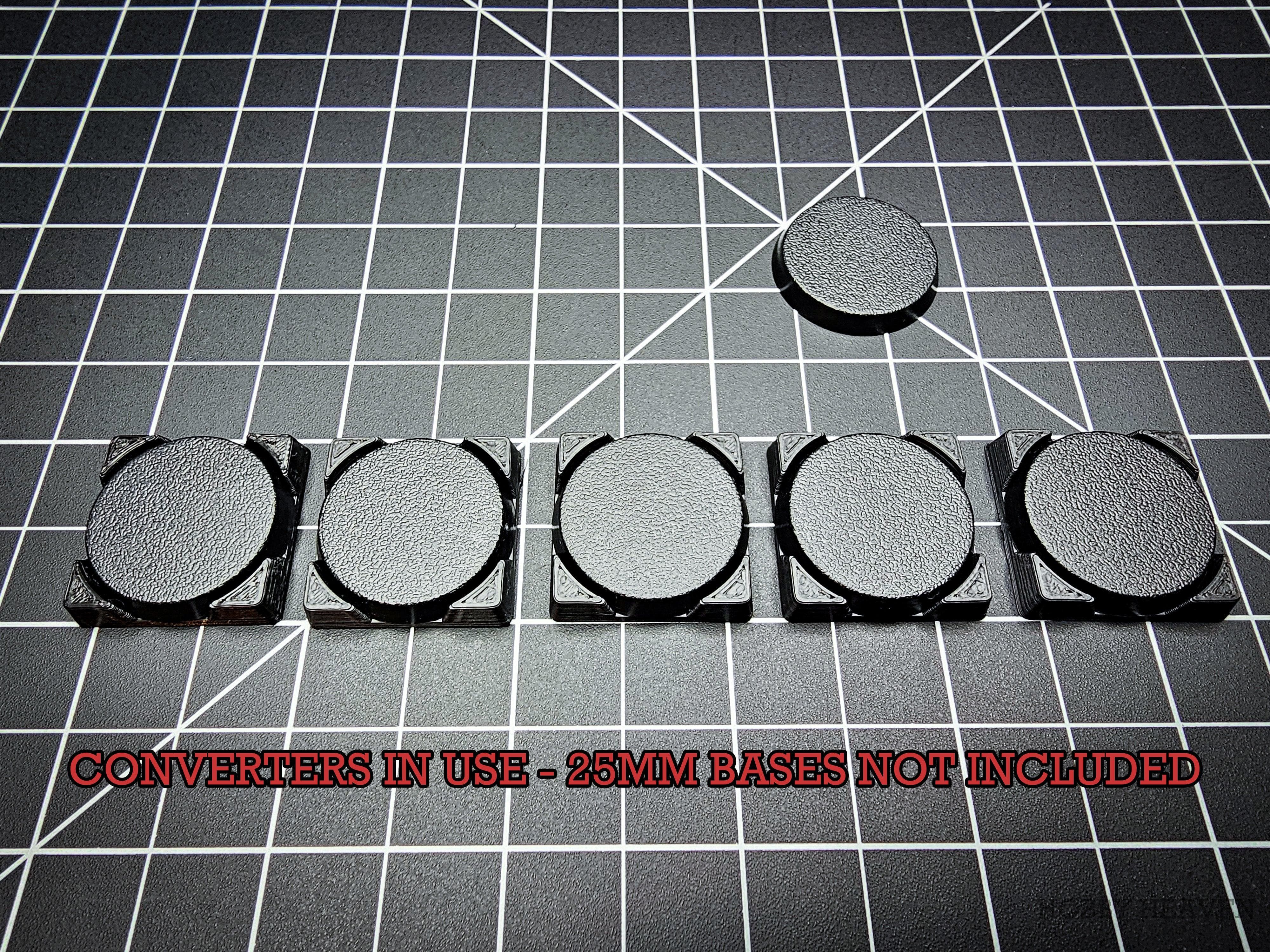 Base 25mm Round to 25mm Square Bases Converters 3d Print