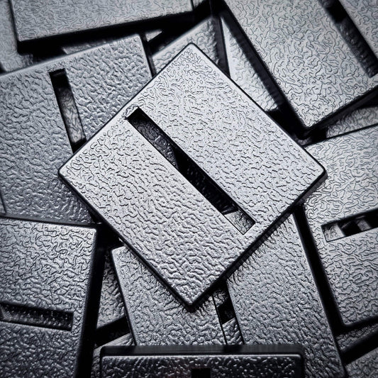 Base 25mm Square Parallel Slotted Plastic Bases